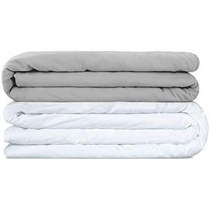 Balance ORIGINELE therapeutische deken gewichtsdeken, incl. verkoelende zomerovertrek in grijs - zware deken voor volwassenen/jongeren voor een betere slaap, grootte: 155x220 cm, 6 kg