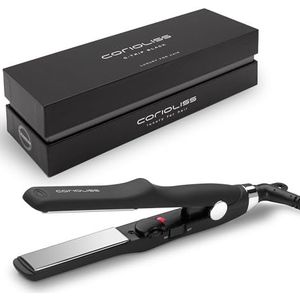 Corioliss C TRIP MINI | Stijltang voor vrouwen | Technologie en titaniumplaten voor fijn haar | Professioneel ijzer met temperatuurregeling | BLACK SOFT TOUCH