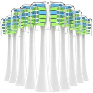 WENH Vervangende tandenborstelkoppen met hoezen for 7am2m AM101/AM105 elektrische tandenborstel, 10 stuks(White)