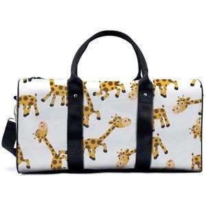 Cartoon Dierlijke Herten Patroon Sport Gym Bag Reizen Yoga Camping Grote Schouder Pistassen Lichtgewicht Canvas Tote Bag Holdall voor mannen en vrouwen