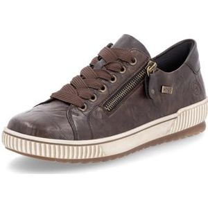 Remonte - Sneakers - Grijs - Glattleder - Rits en Vetersluiting