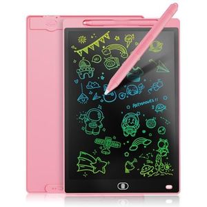 Genialba LCD-schrijfbord, 8,5 inch, kleurrijk, LCD-schrijftablet, elektronische tablet, grafisch tablet voor kinderspelletjes, voor meisjes van 2 t/m 7 jaar, roze