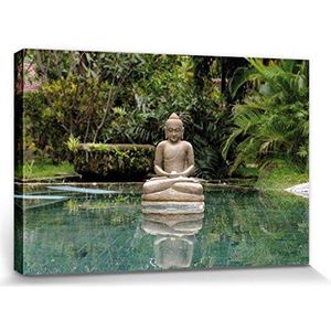 1art1 Boeddhisme Poster Kunstdruk Op Canvas Buddha In Bali Muurschildering Print XXL Op Brancard | Afbeelding Affiche 30x20 cm
