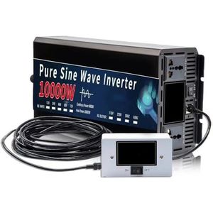 Spanningsomvormer Auto Zonne-energie Spanningsomvormer Met Afstandsbediening 6000W 8000W 10000W Voor Zuivere Sinusomvormer DC 12v 24v 48v 60v 72v Naar AC 110v 220v Omvormer(12V,220V 50Hz,10000w)