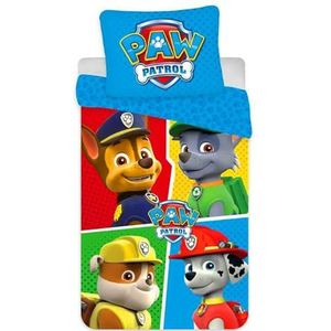 Paw Patrol Peuterdekbedovertrek Squares - 100 x 135 cm