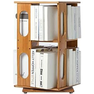 Boekenkast 360 ° Tweelaags Roterende Eenvoudige Boekenplank, Eenvoudige En Moderne Desktop Meerlagige Vloerplank Boekenkastdecor voor Woonkamer (Color : Round Type)