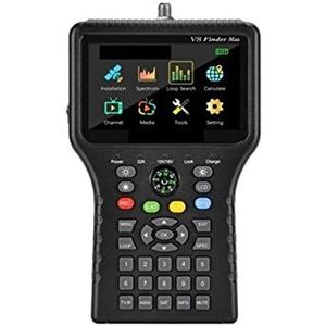 Satellietzoeker V8 Finder Max satellietsignaalzoeker DVB-S/S2/S2X H.264/H.265 (8 bit) satellietzoeker 4,3 inch HD