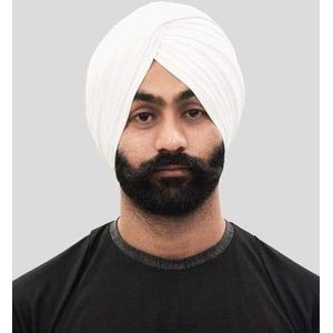 Will and Weaves® Sikh Religieuze Punjabi Tulband Witte Tulband Pagri Pagri Pagg Hoofddeksels Volledige Voile 5 Meter Dubbele steek