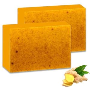 Lemon Turmeric Kojic Acid Soap, 100g Kojic Acid Soap, Lemon Turmeric & Kojic Acid Brightening Bar, Turmeric Face and Body Soap (2pcs)