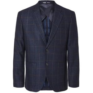 SELECTED HOMME Heren Slhslim-Dallas Wool Check BLZ Noos Blazer, navy blazer, 52