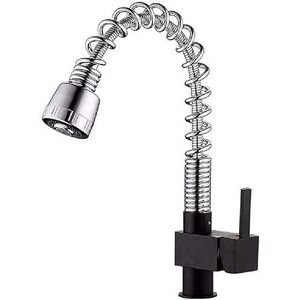 Keuken Mixer tap Alle Koper, Vierkante Keuken, Draw Water Trog, Kraan, Zwarte Verf Bakken Tap.