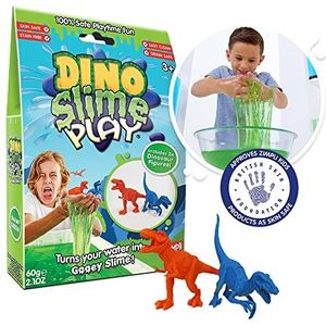 Dino Slime Play Green, 2 x Dinosaurus Figuur Set van Zimpli Kids, verandert water in kleverig, kleurrijk slijm, Perfect Pretend Play Toy voor jongens, gecertificeerd biologisch afbreekbaar cadeau