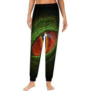 Green Dragon Eye Damespyjama, loungebroek, elastische tailleband, nachtkleding, broekje, print