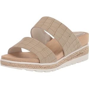 Easy Street Women's Maryann Wedge Sandal, Taupe Croco, 10 Wide