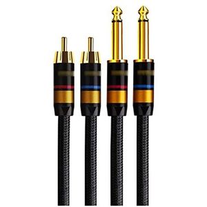 Douche Rail, badkamer gordijnroede HIFI Stereo 1 Pair RCA To Dual 6.35mm Audio Cable Hi-Fi Audio Cable 6.5mm To 2RCA Interconnect(Size:1m) (Size : 2m)
