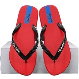 Doucheslipper, Heren zomerse verkoelende pantoffels - Ademende rubberen buitenslippers(Red,44 EU)