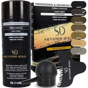Salvathor Haarvezels Duran 25 g - Pak 3 Eenheden (Haarvezel + Applicator + Kam) (Donkerbruin)