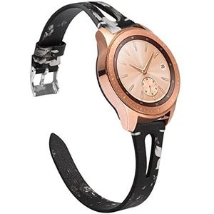 Leather Strap Compatible With Galaxy Watch 42mm 46mm Bands Genuine Leather Wristband Replacement Compatible With Galaxy Watch Active Galaxy (Color : BlackWhite, Size : 22mm)