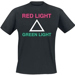 Squid Game T Shirt Rood Light Groen Light Back Print Officieel Mannen Zwart