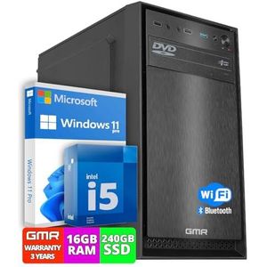 GMR Office Desktop-PC | Intel Core i5 | 16 GB RAM | 512GB SSD | DVD±RW | USB3 | WiFi en Bluetooth | Windows 11 Pro | Multimediacomputer met 3 jaar garantie!
