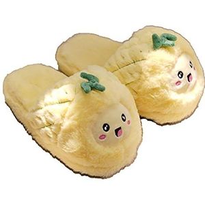 Millffy Leuke Pitaya Schoenen Vrouw Avocado Slippers Warme Ananas Pluche Huis Slaapkamer Slippers, Ananas, 38.5/40.5 EU