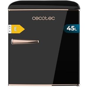 Cecotec Kleine koelkast - Bolero CoolMarket TT Origin 45 Black E. 55 cm hoog en 44,7 cm breed, energieklasse E, Icebox en verchroomde handgreep, zwart