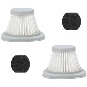 Compatibel met Xiaomi Deerma DX118C / DX118M stofzuigeronderdelen 10 stuks / 6 stuks / 5 stuks / 1 stuk HEPA-filter + filter spons vervanging(2Sets)