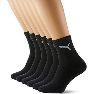 PUMA Heren Short Crew Socks Sportsokken met badstof zool 6 Pack Sportsokken, zwart, 39/42 EU