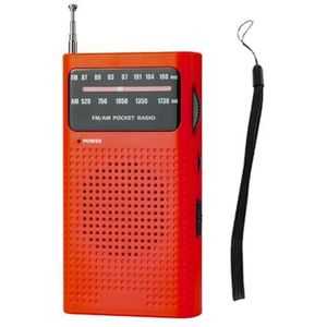 Lbvzxkad Full-Band Kleine Draagbare Radio Mini AM FM Pointer Pocket Radio voor Running Compaing Analoge Rood