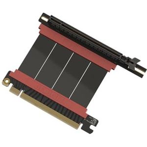 LINKUP - AVA5 PCIE 5.0 Riserkabel | RTX5090 RX9070 GPU Klaar | x16 128GB/s Snelheid | Compatibel met PCIe 4.0 & WRX80/WRX90E | Linkerhoek, Zwart 5cm (Totale lengte 9cm)