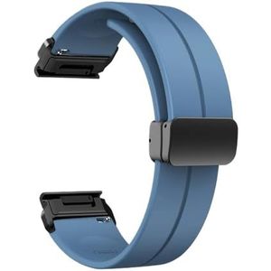 Siliconen Vouwgesp fit for Garmin Forerunner 955 935 745 945 LTE S62 S60/instinct 2 45mm Band Armband Polsband (Color : Sapphire, Size : 26mm Enduro 2)