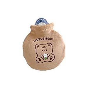 DieffematicRSD Warmwaterkruik Leuke Cartoon Handwarmer Zak Draagbare Goede Afdichting PVC Pocket Mini Warmwaterkruik Warme Voeten Warmwaterzak for Thuis (Color : Brown bear)