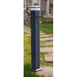Zonne-energie buitenkranen, gratis kraan met waterkraan, tuinwaterkolomstandaard voor slang, vrijstaande kraanpaal