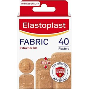 Elastoplast Extra Flexibele Pleisters - 40 Stuks, Ademend, Groot, Waterafstotend, Sterke Hechting, Bruin