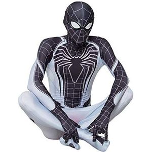 Volwassenen Kinderen PS4 Spider-man Cosplay Costume Negative Suit Fancy Dress Jumpsuit Superhero Anime Zentai Bodysuit Rollenspel Kleding Spandex Onesies, lens-Kids/XL/140cm