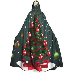 SSIMOO Kerstboom en bal volwassen partij decoratieve Cape, Volwassen Halloween Hooded Mantel, Cosplay Kostuum Cape