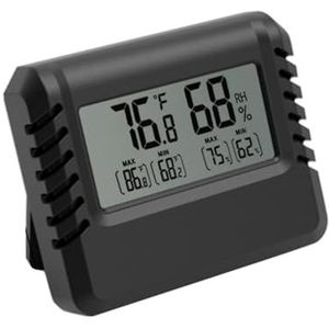 Digitale LCD Indoor Handige Temperatuursensor Vochtigheidsmeter Thermometer Hygrometermeter Nauwkeurige Monitor(New-C-F-Black)