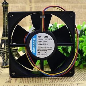 LMNCBVYA - 3-Pin, 110mA, Ball Bearing for Computer Cases High-Performance 4314 GMS 120mm DC 24V Fan