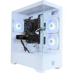 CyberPowerPC Wyvern Gaming PC - AMD Ryzen 5 5500, Nvidia RTX 5060 Ti 8GB, 16GB RAM, 1TB NVMe SSD, 650W 80+ PSU, Wi-Fi, Windows 11, Prism Panoramic RGB White
