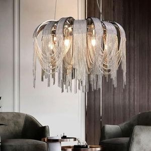 Light Luxury Chandeliers Light Fixtures丨Modern Contemporary 6/8/10 Lights Island Aluminum Chain丨Suspension Luminaire Restaurant Pendant Ceiling Lighting Compatible with Living Room Dining Room Bedroom