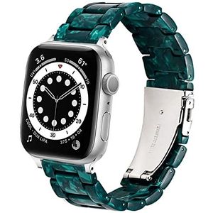 DEALELE Band Compatibel met iWatch 38mm 40mm 41mm, Kleurrijke Resin Hars Vervanging Horlogebandje voor Apple Watch Series 8/7 / 6/5 / 4/3 / SE Women Men, Groen