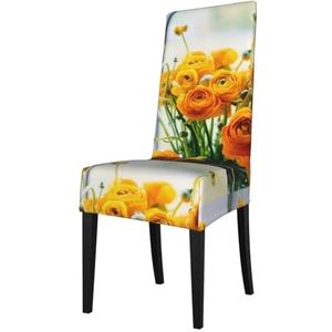 KemEng Mooie bloem, stoelhoezen, stoelbeschermer, stretch eetkamerstoelhoes, stoelhoes voor stoelen
