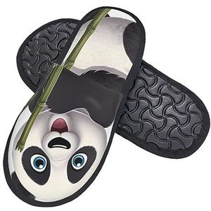 408 Slipper, Ondeugende Panda Heren Slippers Microfiber Indoor Slippers Opvouwbare Huis Slippers Voor Spa Indoor Reizen, Harige pantoffels 110, 37.5/39 EU