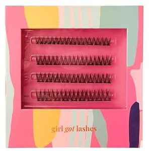 GirlGotLashes Pre-Glued Lashes, zelfklevende wimpersegmenten, bijzonder geschikt voor beginners en ongeduldigen, set van wimpers en mini-applicator (Lucky Charm, Pre-Glued)