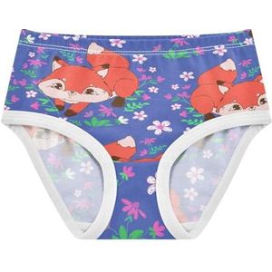 YOUJUNER Meisjesondergoed Leuke Vos Bloem Peuter Slipje Katoenen Broek Kleine Meisjes Slips Comfort Kids Onderbroek, Meerkleurig, 6 jaar