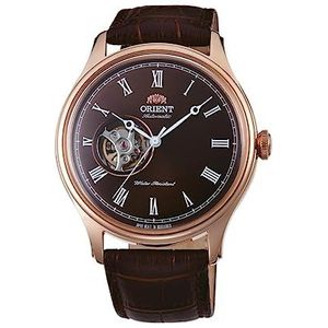 Orient Heren analoog automatisch horloge met lederen armband FAG00001T0, roségoud-bruin, band