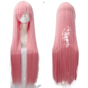 Pruiken Haarpruiken Luchtvolume Hoge temperatuur Zachte zijde Bulkhaar Lang zijdeachtig recht Big Wave-haar Synthetische pruik, 3.2FT Pruiken Voor Vrouwen (Color : 5)