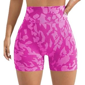 Vrouwen Naadloze Tie Dye Sport Shorts Sexy Yoga Shorts Hardlopen Oefening Fitness Shorts Hoge Taille Push Up Training -Pink-S