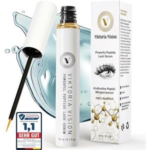 Viktoria Vision Powerful Peptide-Lash Serum, voor langere wimpers in 5 weken, veganistisch, dierproefvrij, stimuleert en versterkt de wimperwortels, 3 ml