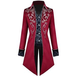 Luxylei Middeleeuws Victoriaans kostuum voor heren, gothic, steampunk, lange jas, Halloween, middeleeuws kostuum, vintage outfit, mantel